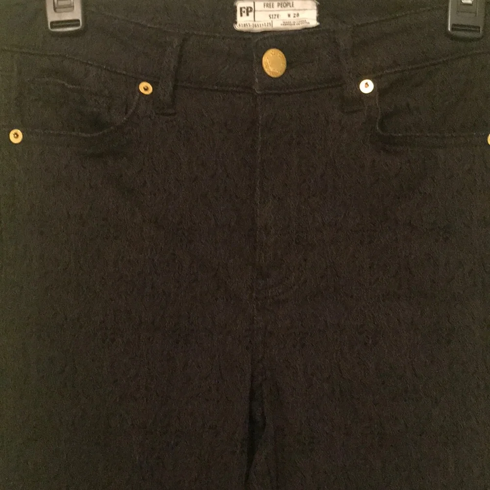 Free People brocade texture black Jean